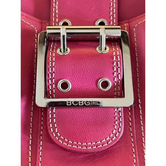 Y2K BCBGirls Hot Pink Shoulder Bag with Buckle Detail - Picture 2 of 6